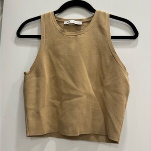 Zara High Neck Cropped Tank